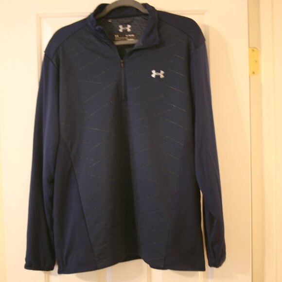 Under Armour Coldgear Men's Quarter-Zip Pullover Jacket, Size XLarge, Navy Blue - Picture 1 of 3